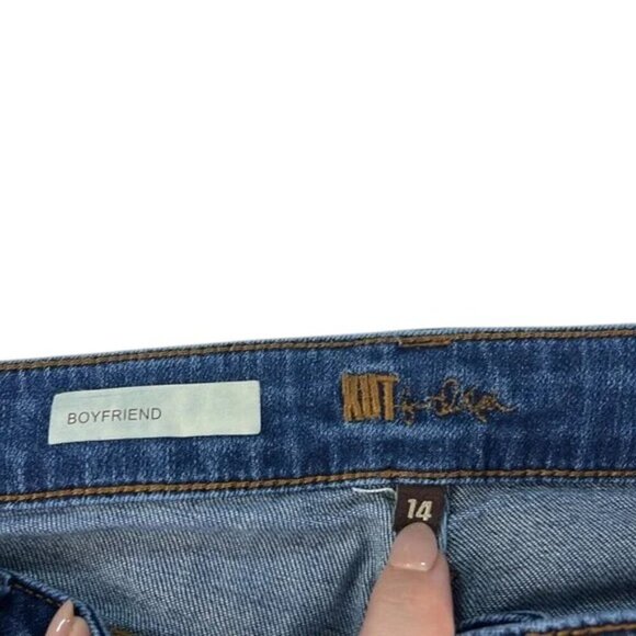 Kut from the Kloth Boyfriend Distressed Jeans Mid Rise Stretch Women’s Size 14 - Picture 10 of 11